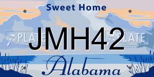 JMH42 Alabama License Plate