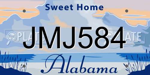 JMJ584 Alabama License Plate