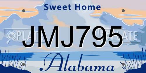 JMJ795 Alabama License Plate