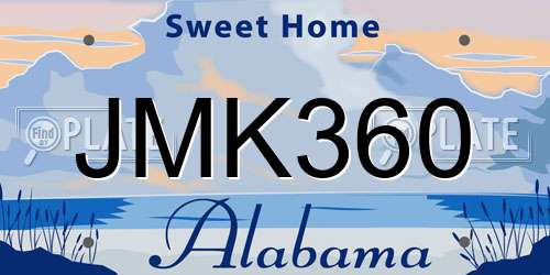 JMK360 Alabama License Plate
