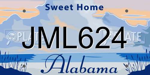 JML624 Alabama License Plate