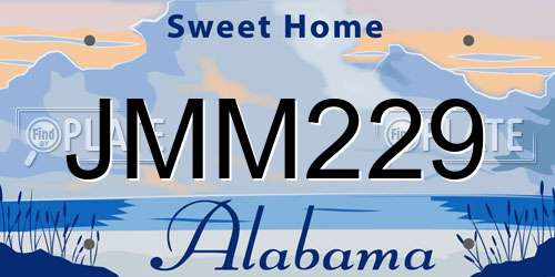 JMM229 Alabama License Plate