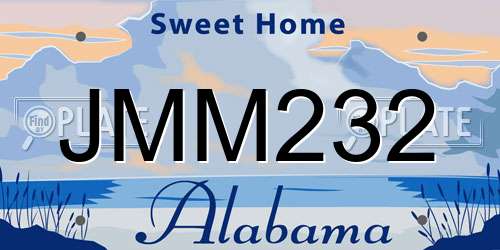 JMM232 Alabama License Plate