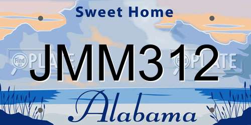 JMM312 Alabama License Plate