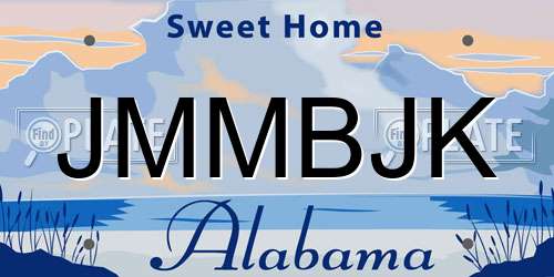 JMMBJK Alabama License Plate