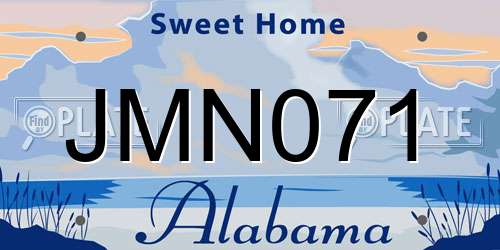 JMN071 Alabama License Plate