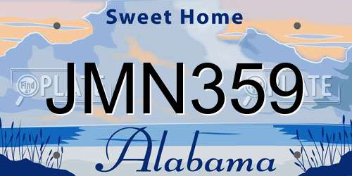 JMN359 Alabama License Plate