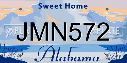 JMN572 Alabama License Plate
