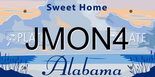 JMON4 Alabama License Plate