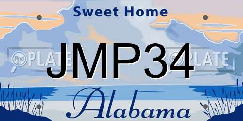 JMP34 Alabama License Plate