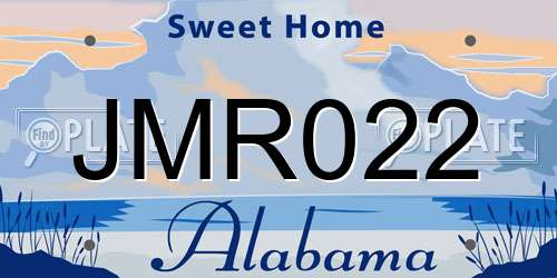 JMR022 Alabama License Plate
