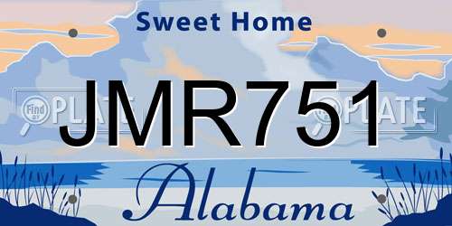 JMR751 Alabama License Plate