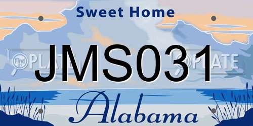 JMS031 Alabama License Plate