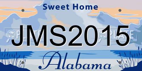 JMS2015 Alabama License Plate