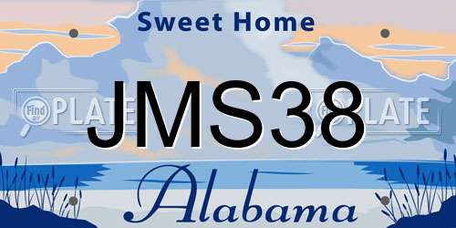 JMS38 Alabama License Plate