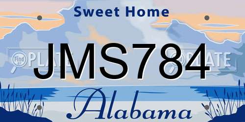 JMS784 Alabama License Plate