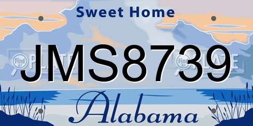 JMS8739 Alabama License Plate