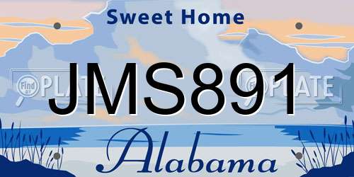 JMS891 Alabama License Plate
