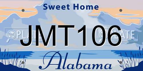 JMT106 Alabama License Plate