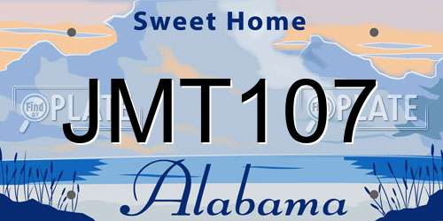 JMT107 Alabama License Plate