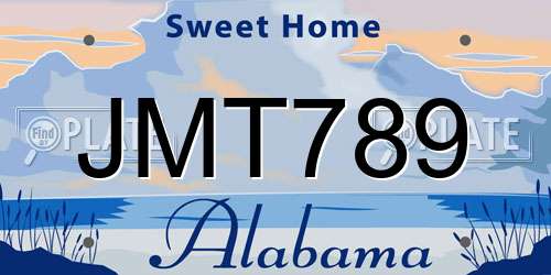 JMT789 Alabama License Plate