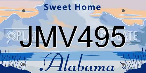 JMV495 Alabama License Plate