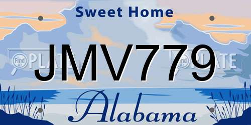 JMV779 Alabama License Plate