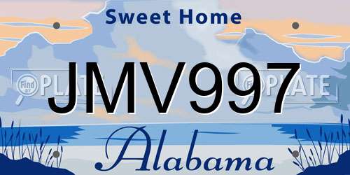 JMV997 Alabama License Plate
