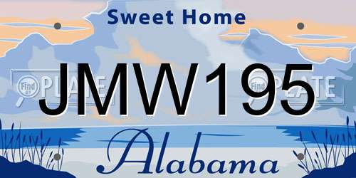 JMW195 Alabama License Plate