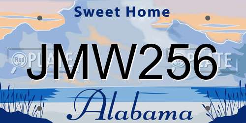 JMW256 Alabama License Plate