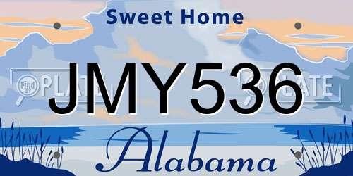 JMY536 Alabama License Plate
