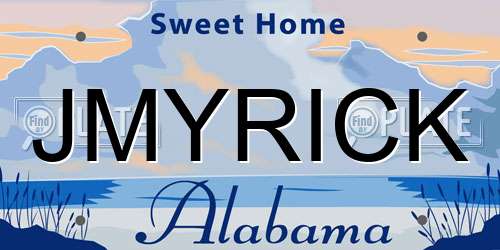 JMYRICK Alabama License Plate