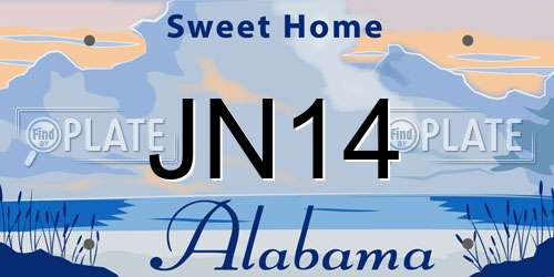 JN14 Alabama License Plate
