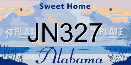 JN327 Alabama License Plate