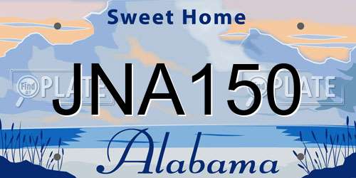 JNA150 Alabama License Plate