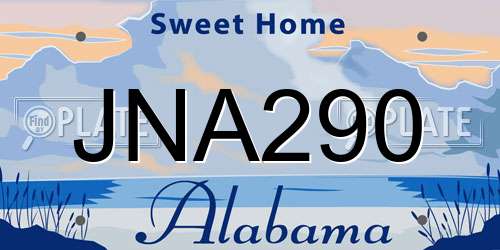 JNA290 Alabama License Plate