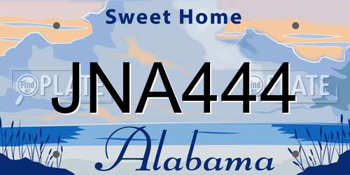 JNA444 Alabama License Plate
