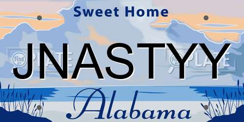 JNASTYY Alabama License Plate