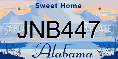 JNB447 Alabama License Plate