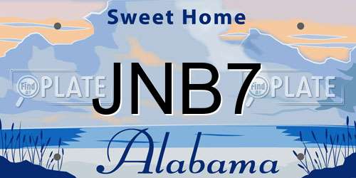 JNB7 license plate in AL state
