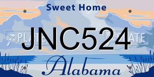 JNC524 Alabama License Plate