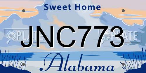 JNC773 Alabama License Plate