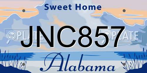 JNC857 Alabama License Plate