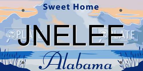 JNELEE Alabama License Plate