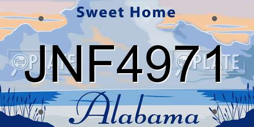 JNF4971 Alabama License Plate