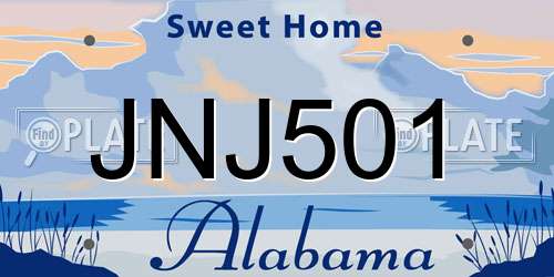 JNJ501 Alabama License Plate