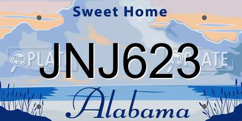 JNJ623 Alabama License Plate