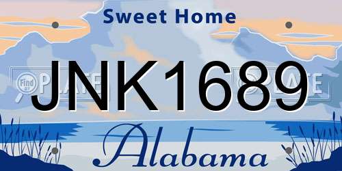JNK1689 Alabama License Plate