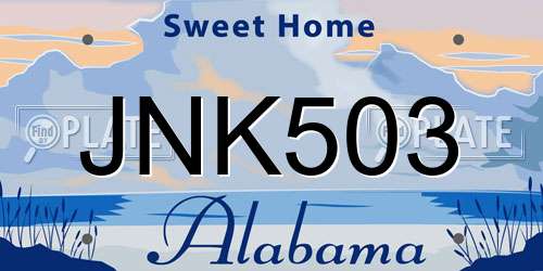 JNK503 Alabama License Plate