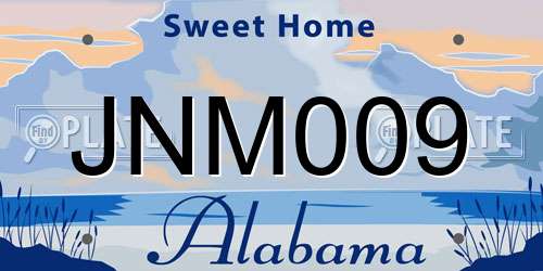 JNM009 Alabama License Plate